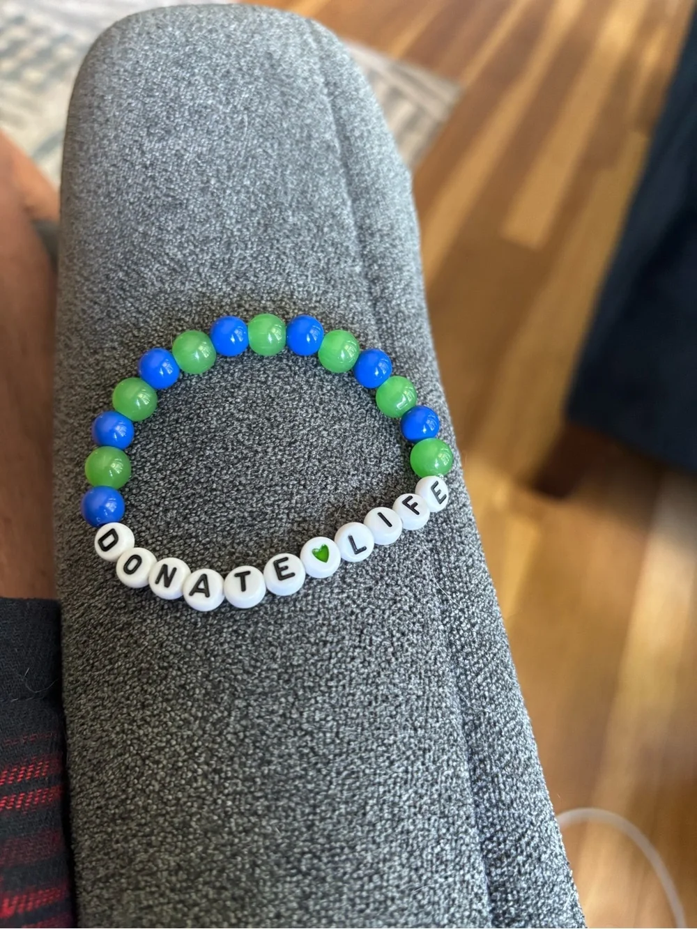 Donate Life Kids Beaded Bracelet in Blue & Green